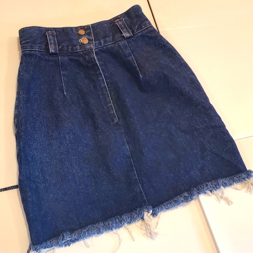 Calvin Klein Mini Skirt Cotton Blue Denim Size 6